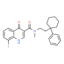 ChemSpider 2D Image | 8-Iodo-N-methyl-4-oxo-N-[2-(1-phenylcyclohexyl)ethyl]-1,4-dihydro-3-quinolinecarboxamide | C25H27IN2O2