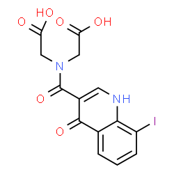 ChemSpider 2D Image | 2,2'-{[(8-Iodo-4-oxo-1,4-dihydro-3-quinolinyl)carbonyl]imino}diacetic acid | C14H11IN2O6