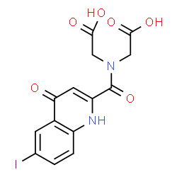 ChemSpider 2D Image | 2,2'-{[(6-Iodo-4-oxo-1,4-dihydro-2-quinolinyl)carbonyl]imino}diacetic acid | C14H11IN2O6