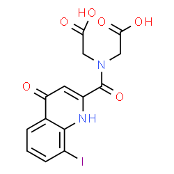 ChemSpider 2D Image | 2,2'-{[(8-Iodo-4-oxo-1,4-dihydro-2-quinolinyl)carbonyl]imino}diacetic acid | C14H11IN2O6