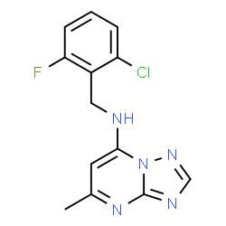 ChemSpider 2D Image | N-(2-Chloro-6-fluorobenzyl)-5-methyl[1,2,4]triazolo[1,5-a]pyrimidin-7-amine | C13H11ClFN5