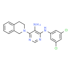 ChemSpider 2D Image | N~4~-(3,5-Dichlorophenyl)-6-(3,4-dihydroisoquinolin-2(1H)-yl)pyrimidine-4,5-diamine | C19H17Cl2N5
