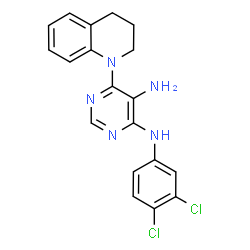 ChemSpider 2D Image | N~4~-(3,4-Dichlorophenyl)-6-(3,4-dihydroquinolin-1(2H)-yl)pyrimidine-4,5-diamine | C19H17Cl2N5