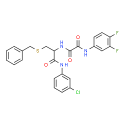 ChemSpider 2D Image | N-{3-(Benzylsulfanyl)-1-[(3-chlorophenyl)amino]-1-oxo-2-propanyl}-N'-(3,4-difluorophenyl)ethanediamide | C24H20ClF2N3O3S