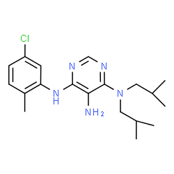 ChemSpider 2D Image | N~6~-(5-Chloro-2-methylphenyl)-N~4~,N~4~-diisobutylpyrimidine-4,5,6-triamine | C19H28ClN5