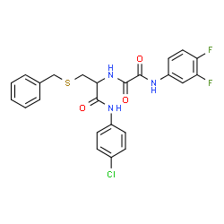 ChemSpider 2D Image | N-{3-(Benzylsulfanyl)-1-[(4-chlorophenyl)amino]-1-oxo-2-propanyl}-N'-(3,4-difluorophenyl)ethanediamide | C24H20ClF2N3O3S