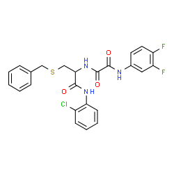 ChemSpider 2D Image | N-{3-(Benzylsulfanyl)-1-[(2-chlorophenyl)amino]-1-oxo-2-propanyl}-N'-(3,4-difluorophenyl)ethanediamide | C24H20ClF2N3O3S