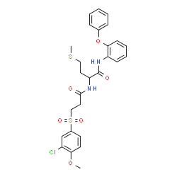ChemSpider 2D Image | N~2~-{3-[(3-Chloro-4-methoxyphenyl)sulfonyl]propanoyl}-N-(2-phenoxyphenyl)methioninamide | C27H29ClN2O6S2