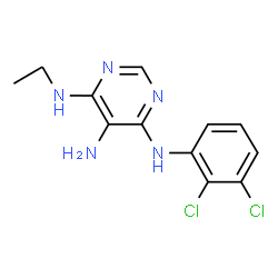 ChemSpider 2D Image | N~4~-(2,3-Dichlorophenyl)-N~6~-ethyl-4,5,6-pyrimidinetriamine | C12H13Cl2N5