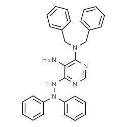 ChemSpider 2D Image | N~4~,N~4~-Dibenzyl-6-(2,2-diphenylhydrazino)-4,5-pyrimidinediamine | C30H28N6