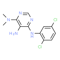 ChemSpider 2D Image | N~6~-(2,5-Dichlorophenyl)-N~4~,N~4~-dimethyl-4,5,6-pyrimidinetriamine | C12H13Cl2N5