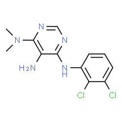 ChemSpider 2D Image | N~6~-(2,3-Dichlorophenyl)-N~4~,N~4~-dimethyl-4,5,6-pyrimidinetriamine | C12H13Cl2N5