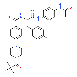 ChemSpider 2D Image | N-(4-Acetamidophenyl)-Nalpha-{4-[4-(2,2-dimethylpropanoyl)-1-piperazinyl]benzoyl}-4-fluorophenylalaninamide | C33H38FN5O4