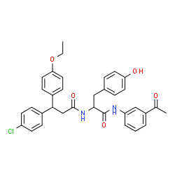 ChemSpider 2D Image | N-(3-Acetylphenyl)-Nalpha-[3-(4-chlorophenyl)-3-(4-ethoxyphenyl)propanoyl]tyrosinamide | C34H33ClN2O5