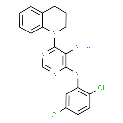ChemSpider 2D Image | N~4~-(2,5-Dichlorophenyl)-6-(3,4-dihydroquinolin-1(2H)-yl)pyrimidine-4,5-diamine | C19H17Cl2N5