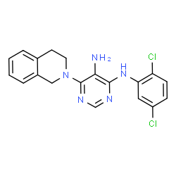 ChemSpider 2D Image | N~4~-(2,5-Dichlorophenyl)-6-(3,4-dihydroisoquinolin-2(1H)-yl)pyrimidine-4,5-diamine | C19H17Cl2N5