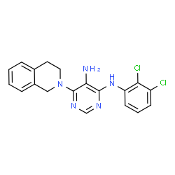 ChemSpider 2D Image | N~4~-(2,3-Dichlorophenyl)-6-(3,4-dihydroisoquinolin-2(1H)-yl)pyrimidine-4,5-diamine | C19H17Cl2N5
