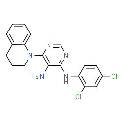 ChemSpider 2D Image | N~4~-(2,4-Dichlorophenyl)-6-(3,4-dihydro-1(2H)-quinolinyl)-4,5-pyrimidinediamine | C19H17Cl2N5