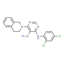 ChemSpider 2D Image | N~4~-(2,4-Dichlorophenyl)-6-(3,4-dihydro-2(1H)-isoquinolinyl)-4,5-pyrimidinediamine | C19H17Cl2N5