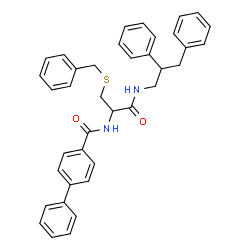 ChemSpider 2D Image | N-{3-(Benzylsulfanyl)-1-[(2,3-diphenylpropyl)amino]-1-oxo-2-propanyl}-4-biphenylcarboxamide | C38H36N2O2S