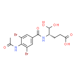 ChemSpider 2D Image | (4S)-4-[(4-Acetamido-3,5-dibromobenzoyl)amino]-5,5-dihydroxypentanoic acid | C14H16Br2N2O6
