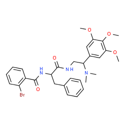 ChemSpider 2D Image | Nalpha-(2-Bromobenzoyl)-N-[2-(dimethylamino)-2-(3,4,5-trimethoxyphenyl)ethyl]phenylalaninamide | C29H34BrN3O5