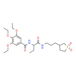 ChemSpider 2D Image | N-(1-{[3-(1,1-Dioxidotetrahydro-3-thiophenyl)propyl]amino}-1-oxo-2-butanyl)-3,4,5-triethoxybenzamide | C24H38N2O7S