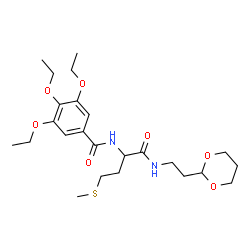 ChemSpider 2D Image | N-[1-{[2-(1,3-Dioxan-2-yl)ethyl]amino}-4-(methylsulfanyl)-1-oxo-2-butanyl]-3,4,5-triethoxybenzamide | C24H38N2O7S