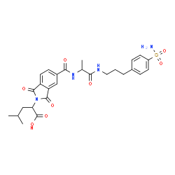 ChemSpider 2D Image | 2-{1,3-Dioxo-5-[(1-oxo-1-{[3-(4-sulfamoylphenyl)propyl]amino}-2-propanyl)carbamoyl]-1,3-dihydro-2H-isoindol-2-yl}-4-methylpentanoic acid | C27H32N4O8S