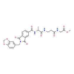 ChemSpider 2D Image | Methyl N-{[2-(1,3-benzodioxol-5-ylmethyl)-1,3-dioxo-2,3-dihydro-1H-isoindol-5-yl]carbonyl}alanyl-beta-alanylglycinate | C26H26N4O9