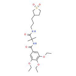 ChemSpider 2D Image | N-(1-{[3-(1,1-Dioxidotetrahydro-3-thiophenyl)propyl]amino}-2-methyl-1-oxo-2-propanyl)-3,4,5-triethoxybenzamide | C24H38N2O7S