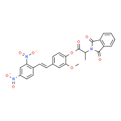 ChemSpider 2D Image | 4-[(E)-2-(2,4-Dinitrophenyl)vinyl]-2-methoxyphenyl 2-(1,3-dioxo-1,3-dihydro-2H-isoindol-2-yl)propanoate | C26H19N3O9