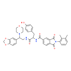 ChemSpider 2D Image | N-[2-(1,3-Benzodioxol-5-yl)-2-(4-morpholinyl)ethyl]-Nalpha-{[2-(2,3-dimethylphenyl)-1,3-dioxo-2,3-dihydro-1H-isoindol-5-yl]carbonyl}tyrosinamide | C39H38N4O8
