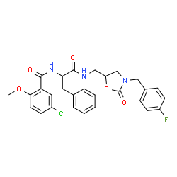 ChemSpider 2D Image | Nalpha-(5-Chloro-2-methoxybenzoyl)-N-{[3-(4-fluorobenzyl)-2-oxo-1,3-oxazolidin-5-yl]methyl}phenylalaninamide | C28H27ClFN3O5