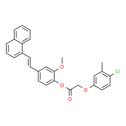 ChemSpider 2D Image | 2-Methoxy-4-[(E)-2-(1-naphthyl)vinyl]phenyl (4-chloro-3-methylphenoxy)acetate | C28H23ClO4