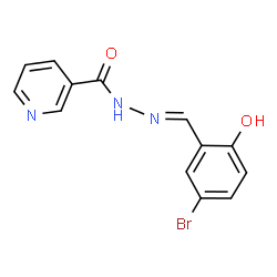 ChemSpider 2D Image | N'-[(E)-(5-Bromo-2-hydroxyphenyl)methylene]nicotinohydrazide | C13H10BrN3O2