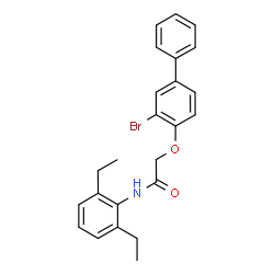 ChemSpider 2D Image | 2-[(3-Bromo-4-biphenylyl)oxy]-N-(2,6-diethylphenyl)acetamide | C24H24BrNO2