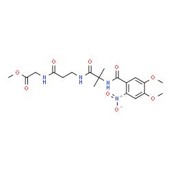 ChemSpider 2D Image | Methyl N-(4,5-dimethoxy-2-nitrobenzoyl)-2-methylalanyl-beta-alanylglycinate | C19H26N4O9