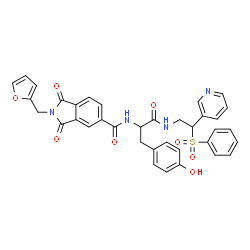 ChemSpider 2D Image | Nalpha-{[2-(2-Furylmethyl)-1,3-dioxo-2,3-dihydro-1H-isoindol-5-yl]carbonyl}-N-[2-(phenylsulfonyl)-2-(3-pyridinyl)ethyl]tyrosinamide | C36H30N4O8S