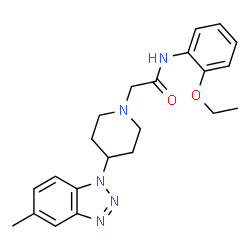 ChemSpider 2D Image | N-(2-Ethoxyphenyl)-2-[4-(5-methyl-1H-benzotriazol-1-yl)-1-piperidinyl]acetamide | C22H27N5O2