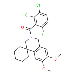 ChemSpider 2D Image | (6',7'-Dimethoxy-1'H-spiro[cyclohexane-1,4'-isoquinolin]-2'(3'H)-yl)(2,3,6-trichlorophenyl)methanone | C23H24Cl3NO3