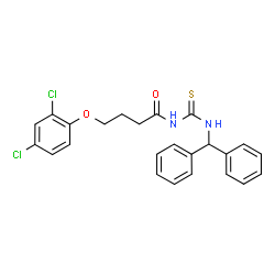 ChemSpider 2D Image | 4-(2,4-Dichlorophenoxy)-N-[(diphenylmethyl)carbamothioyl]butanamide | C24H22Cl2N2O2S