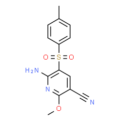 ChemSpider 2D Image | 6-Amino-2-methoxy-5-[(4-methylphenyl)sulfonyl]nicotinonitrile | C14H13N3O3S
