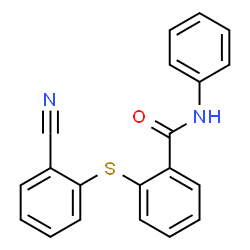 ChemSpider 2D Image | 2-[(2-Cyanophenyl)sulfanyl]-N-phenylbenzamide | C20H14N2OS