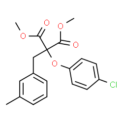 ChemSpider 2D Image | Dimethyl (4-chlorophenoxy)(3-methylbenzyl)malonate | C19H19ClO5