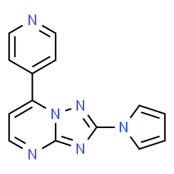 ChemSpider 2D Image | 7-(4-Pyridinyl)-2-(1H-pyrrol-1-yl)[1,2,4]triazolo[1,5-a]pyrimidine | C14H10N6