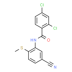 ChemSpider 2D Image | 2,4-Dichloro-N-[5-cyano-2-(methylsulfanyl)phenyl]benzamide | C15H10Cl2N2OS