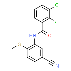 ChemSpider 2D Image | 2,3-Dichloro-N-[5-cyano-2-(methylsulfanyl)phenyl]benzamide | C15H10Cl2N2OS
