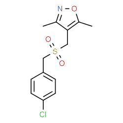 ChemSpider 2D Image | 4-{[(4-Chlorobenzyl)sulfonyl]methyl}-3,5-dimethyl-1,2-oxazole | C13H14ClNO3S