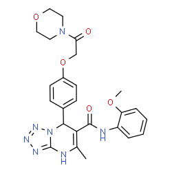 ChemSpider 2D Image | N-(2-Methoxyphenyl)-5-methyl-7-{4-[2-(4-morpholinyl)-2-oxoethoxy]phenyl}-1,7-dihydrotetrazolo[1,5-a]pyrimidine-6-carboxamide | C25H27N7O5